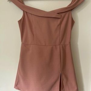 Pink boutique romper w/side slit